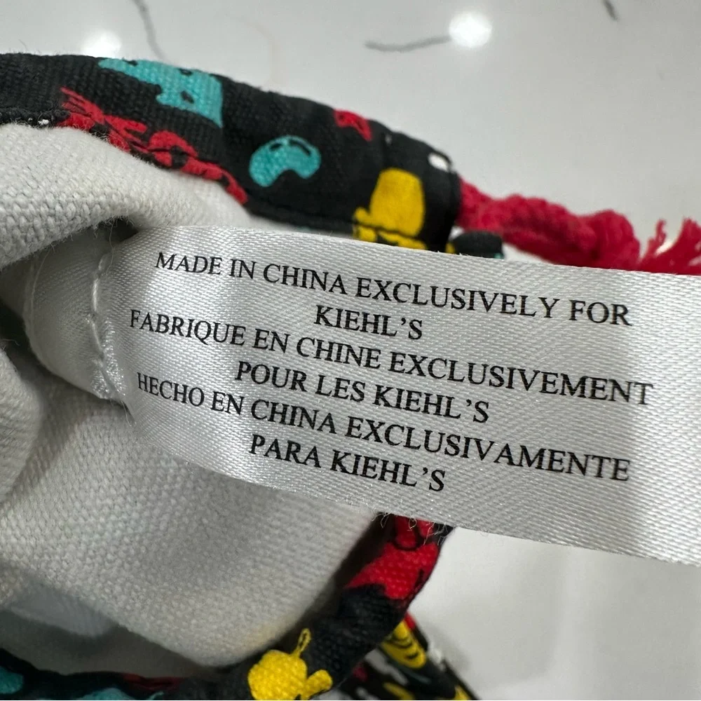Disney x Kiehl's Mickey Mouse Holiday Drawstring Canvas Pouch Bag Black 11